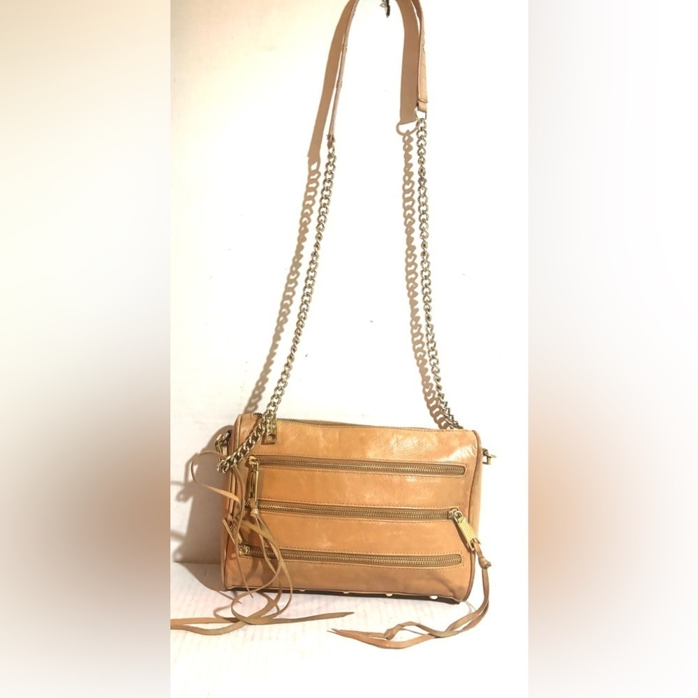 Rebecca minkoff brown leather crossbody handbag